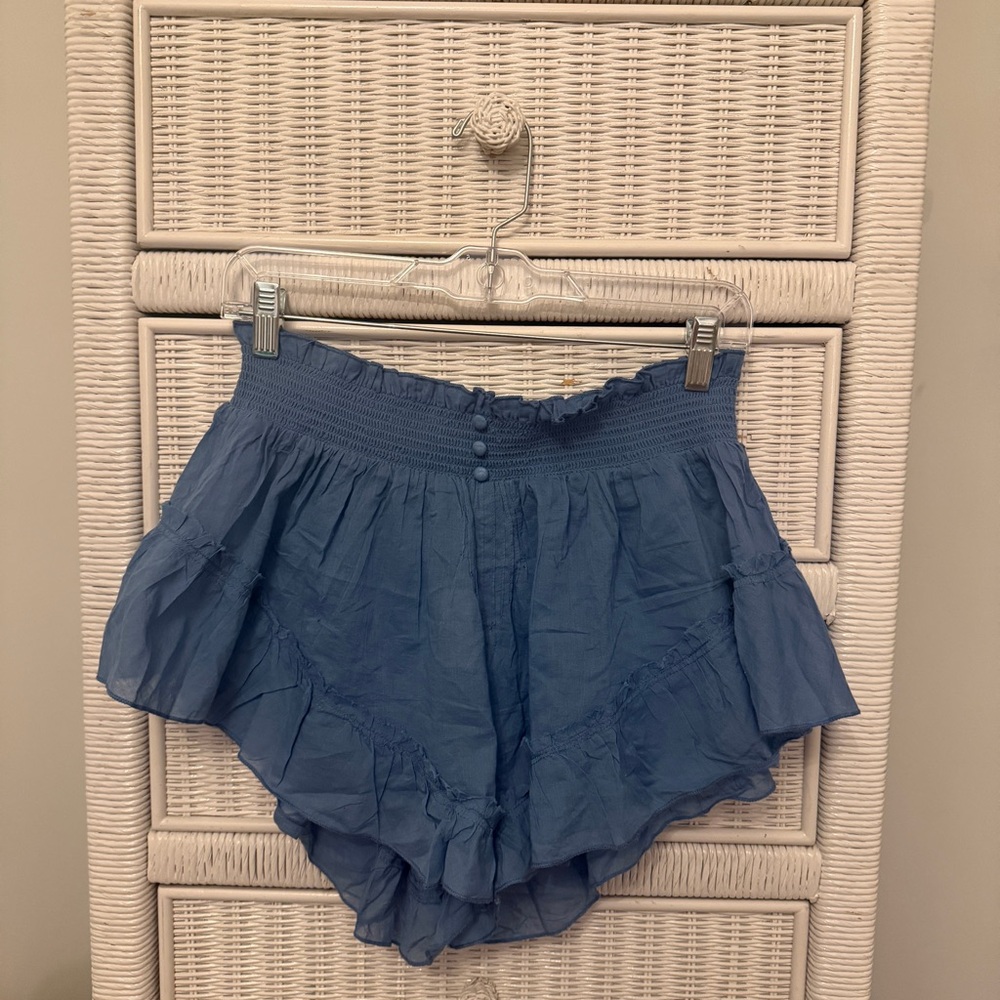 FP intimately blue ruffle shorts